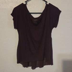 American Eagle Outfitters Short Sleeve Drape Top - Dark Purple